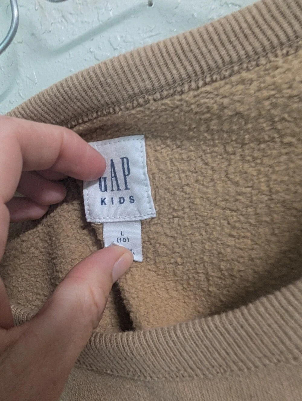 GAP Kids Tan Crewneck Sweatshirt with Logo Tag L